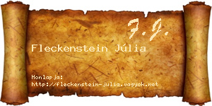 Fleckenstein Júlia névjegykártya